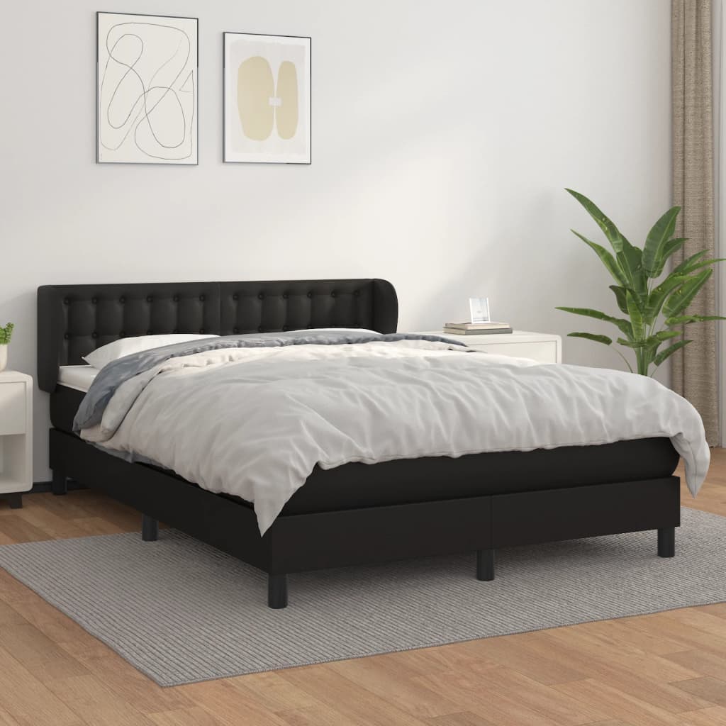 8721102684111_g_en_hd_1 vidaXL Box Spring Bed with Mattress Black 153x203 cm Queen Size Faux Leather - Image 3