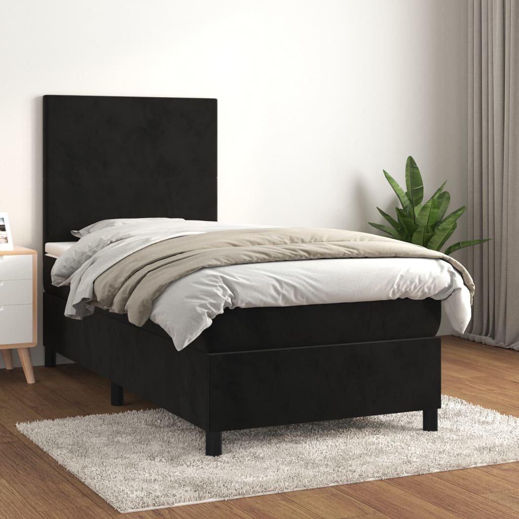 8721102685163_g_en_hd_1 vidaXL Box Spring Bed with Mattress Black 106x203 cm King Single Size Velvet - Image 3