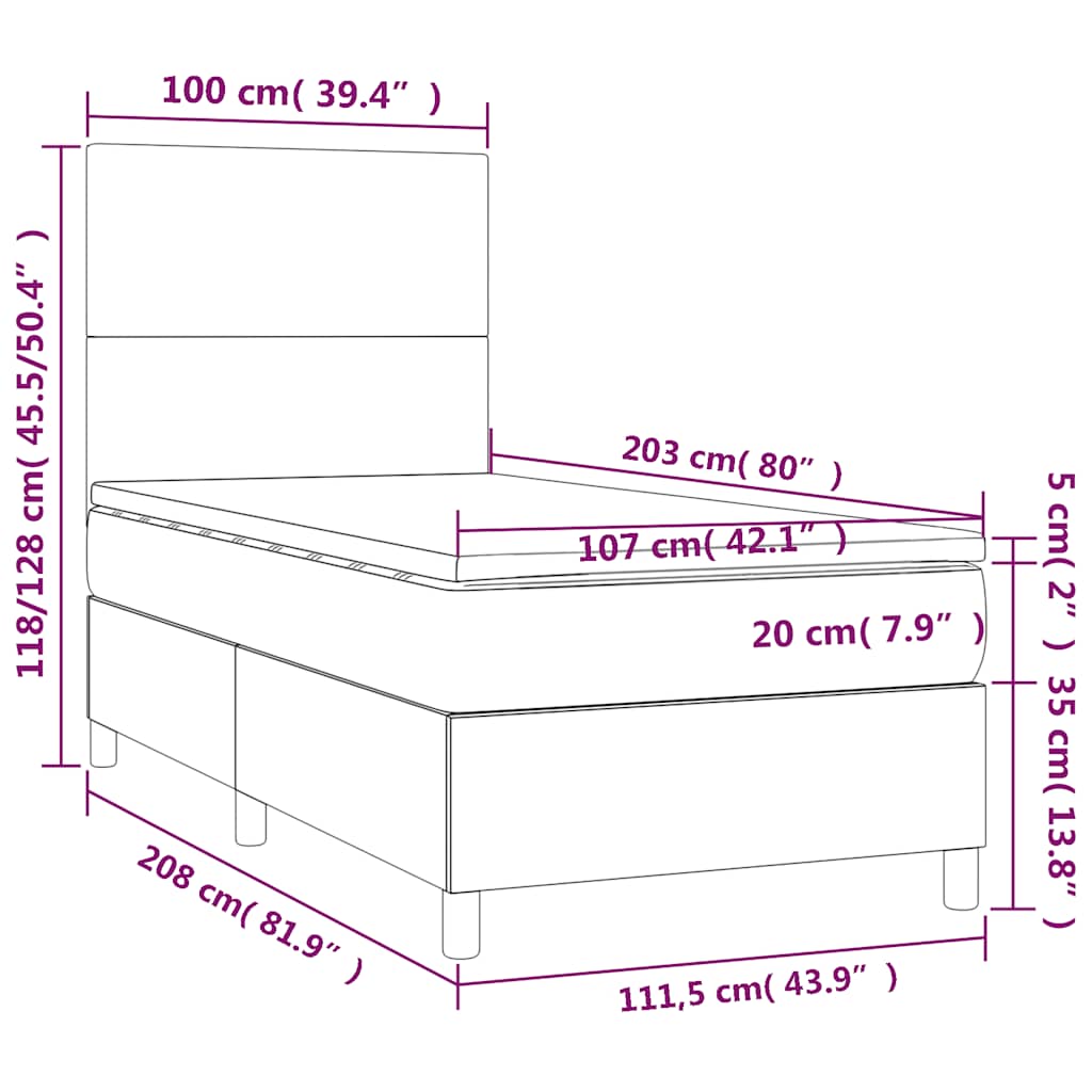 8721102685378_g_en_hd_10 vidaXL Box Spring Bed with Mattress&LED Black 106x203 cm King Single Size Velvet - Image 12