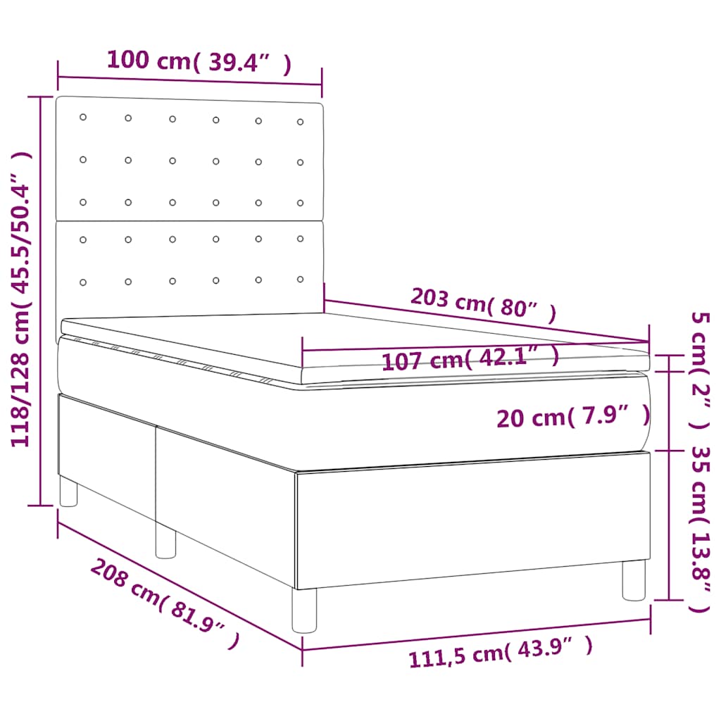 8721102685439_g_en_hd_10 vidaXL Box Spring Bed with Mattress&LED Black 106x203 cm King Single Size Velvet - Image 12