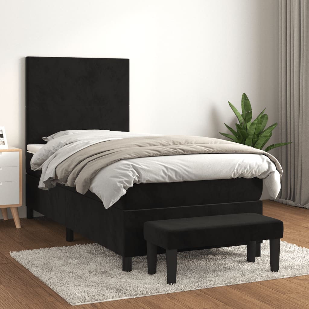 8721102685583_g_en_hd_1 vidaXL Box Spring Bed with Mattress Black 106x203 cm King Single Size Velvet - Image 3