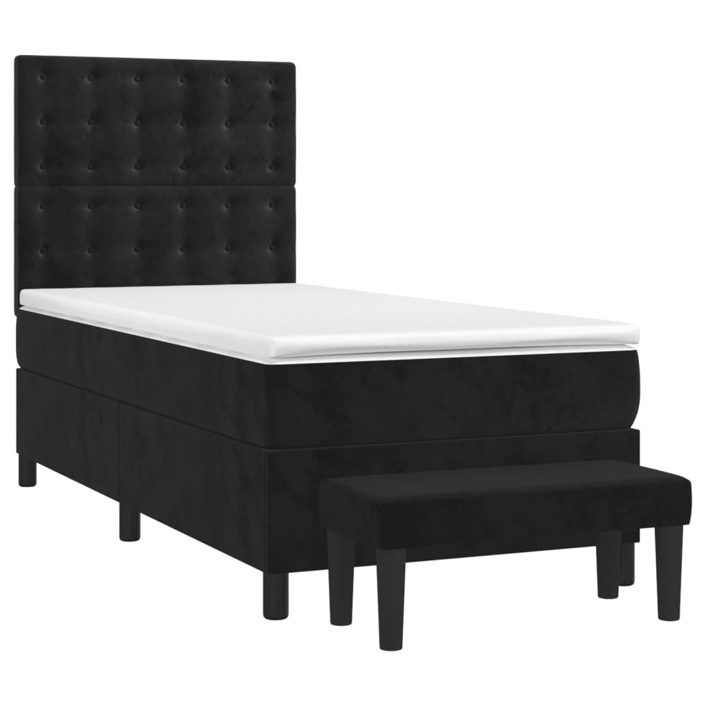8721102685644_a_en_hd_1 vidaXL Box Spring Bed with Mattress Black 106x203 cm King Single Size Velvet - Image 2