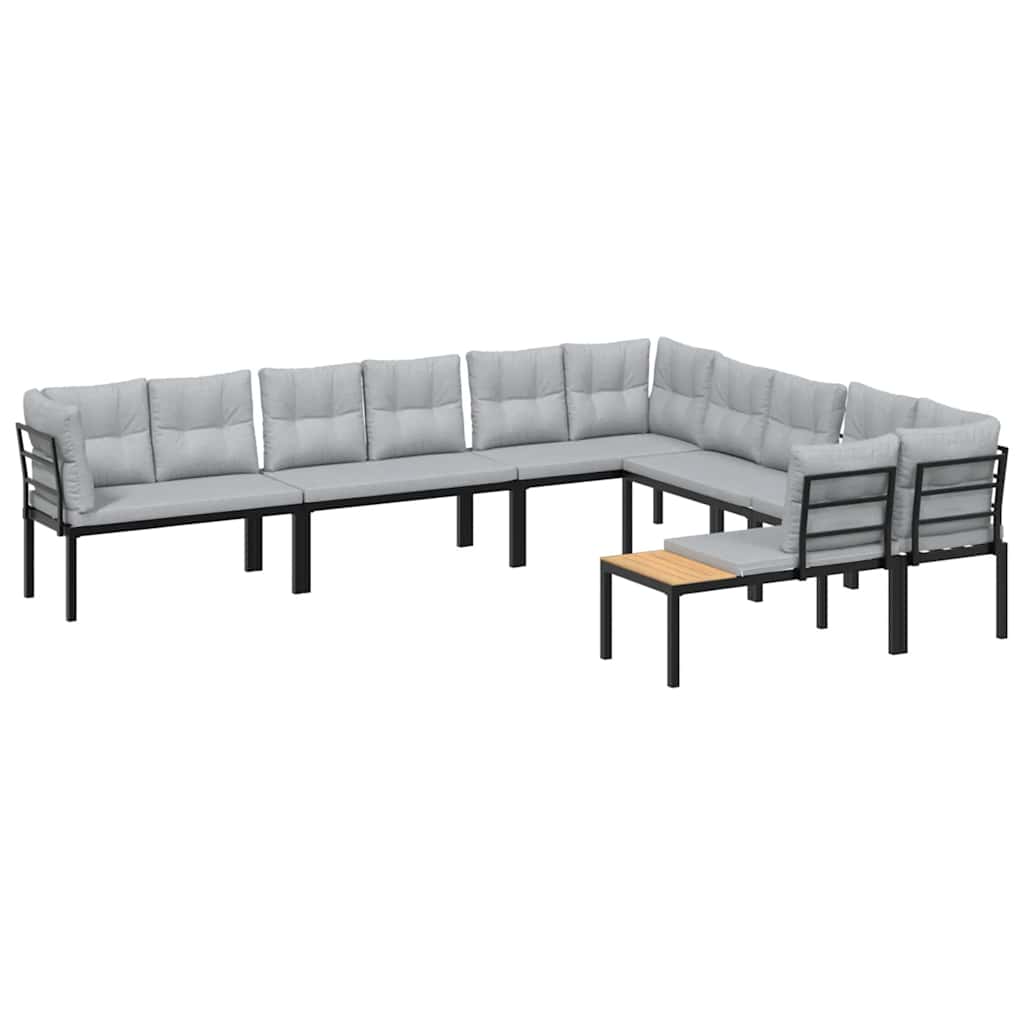 8721102686405_a_en_hd_1 vidaXL 6 Piece Garden Sofa Set with Cushions Black Powder-coated Steel - Image 2
