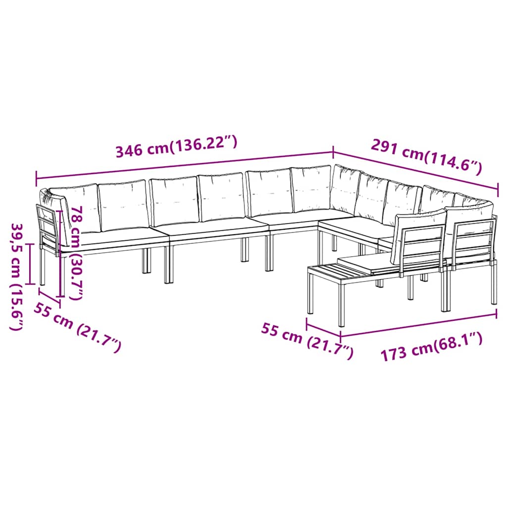 8721102686405_g_en_hd_7 vidaXL 6 Piece Garden Sofa Set with Cushions Black Powder-coated Steel - Image 9