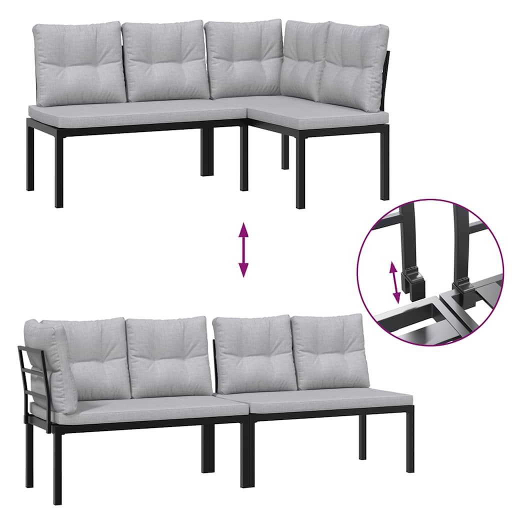 8721102686429_g_en_hd_4 vidaXL 5 Piece Garden Sofa Set with Cushions Black Powder-coated Steel - Image 6