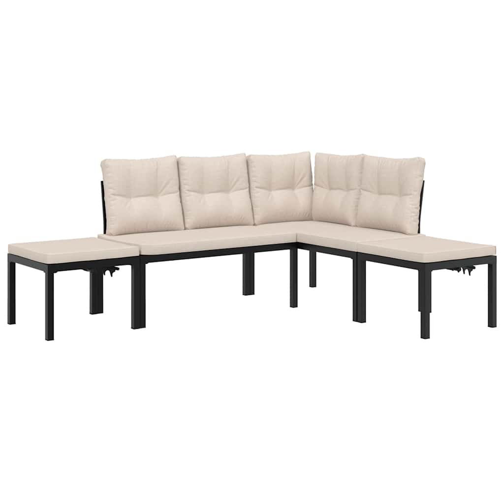 8721102686436_a_en_hd_1 vidaXL 4 Piece Garden Sofa Set with Cushions Black Powder-coated Steel - Image 2