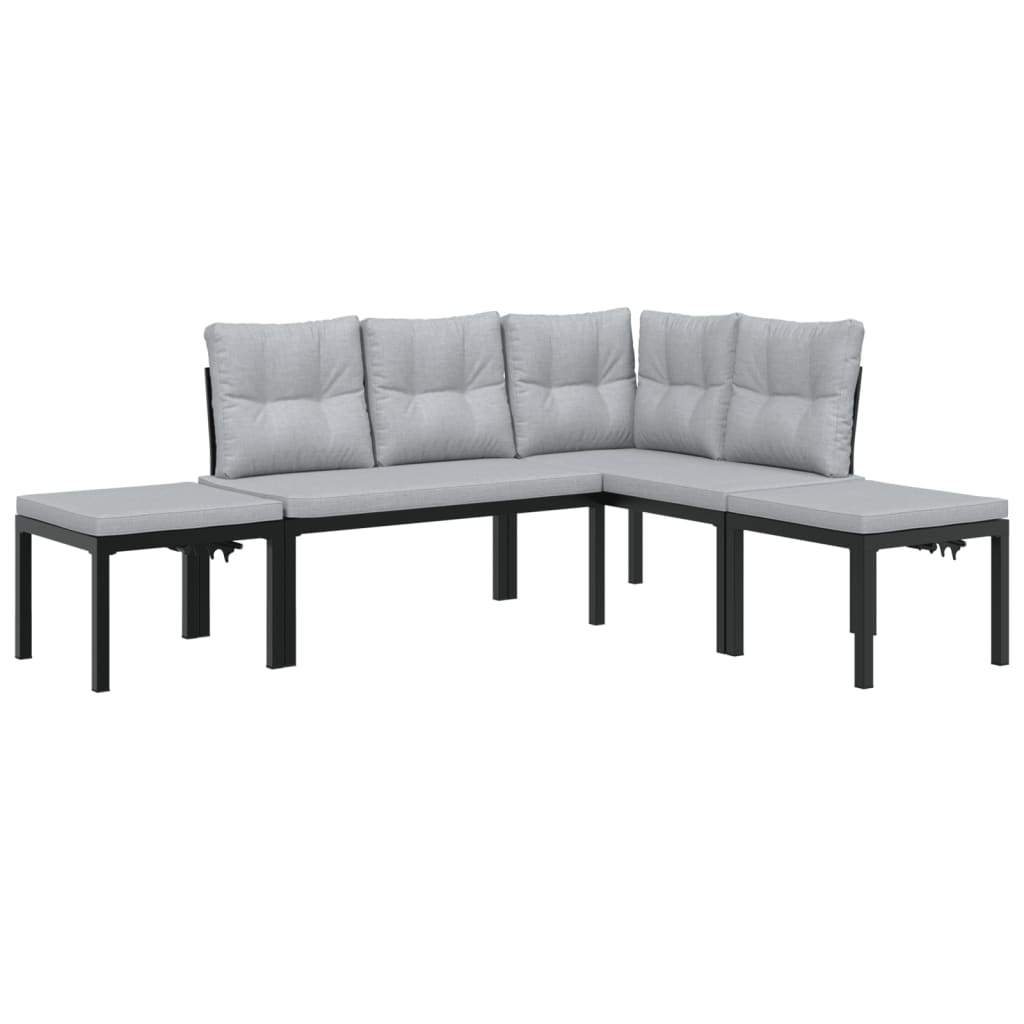 8721102686443_a_en_hd_1 vidaXL 4 Piece Garden Sofa Set with Cushions Black Powder-coated Steel - Image 2