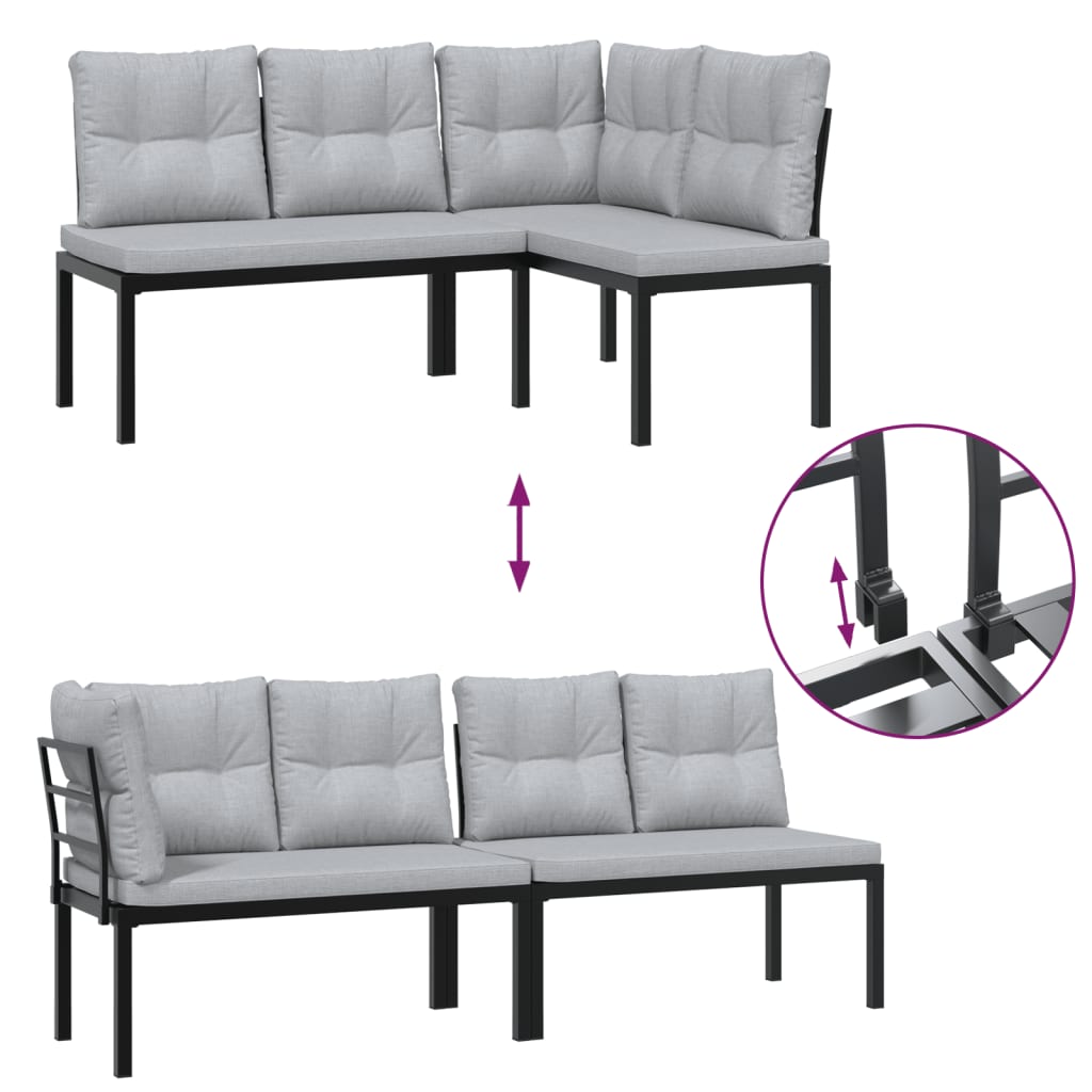 8721102686443_g_en_hd_3 vidaXL 4 Piece Garden Sofa Set with Cushions Black Powder-coated Steel - Image 5