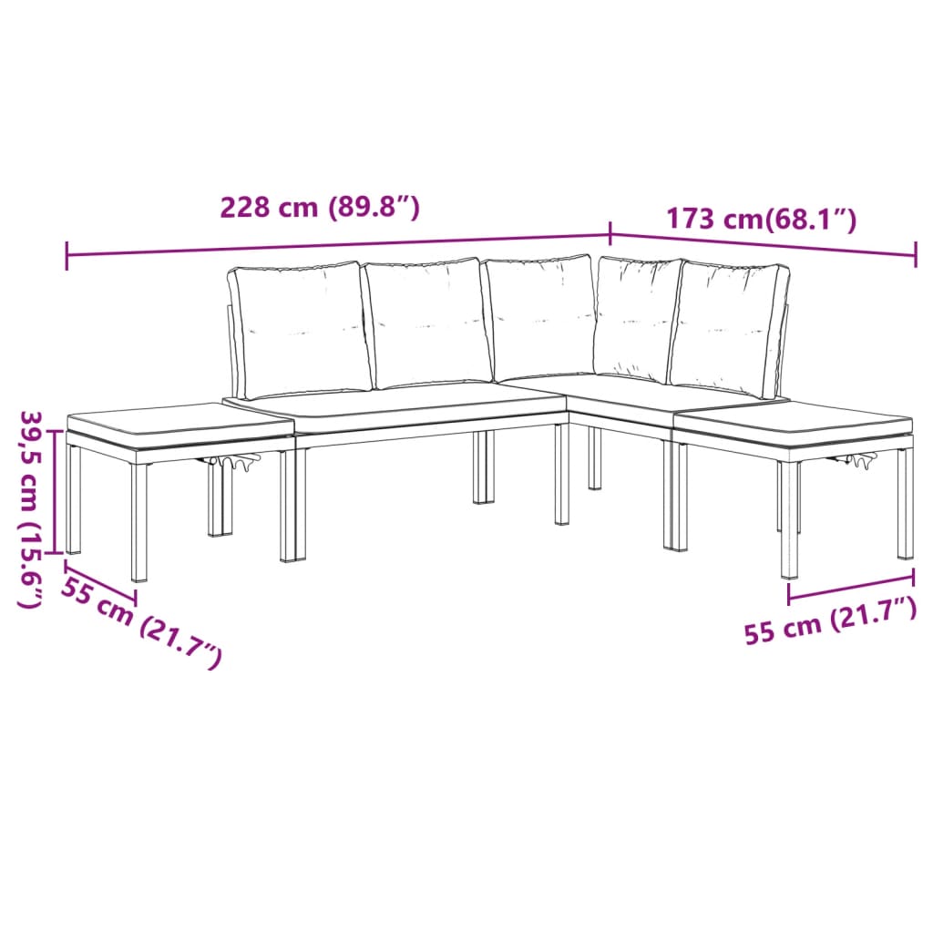 8721102686443_g_en_hd_7 vidaXL 4 Piece Garden Sofa Set with Cushions Black Powder-coated Steel - Image 9