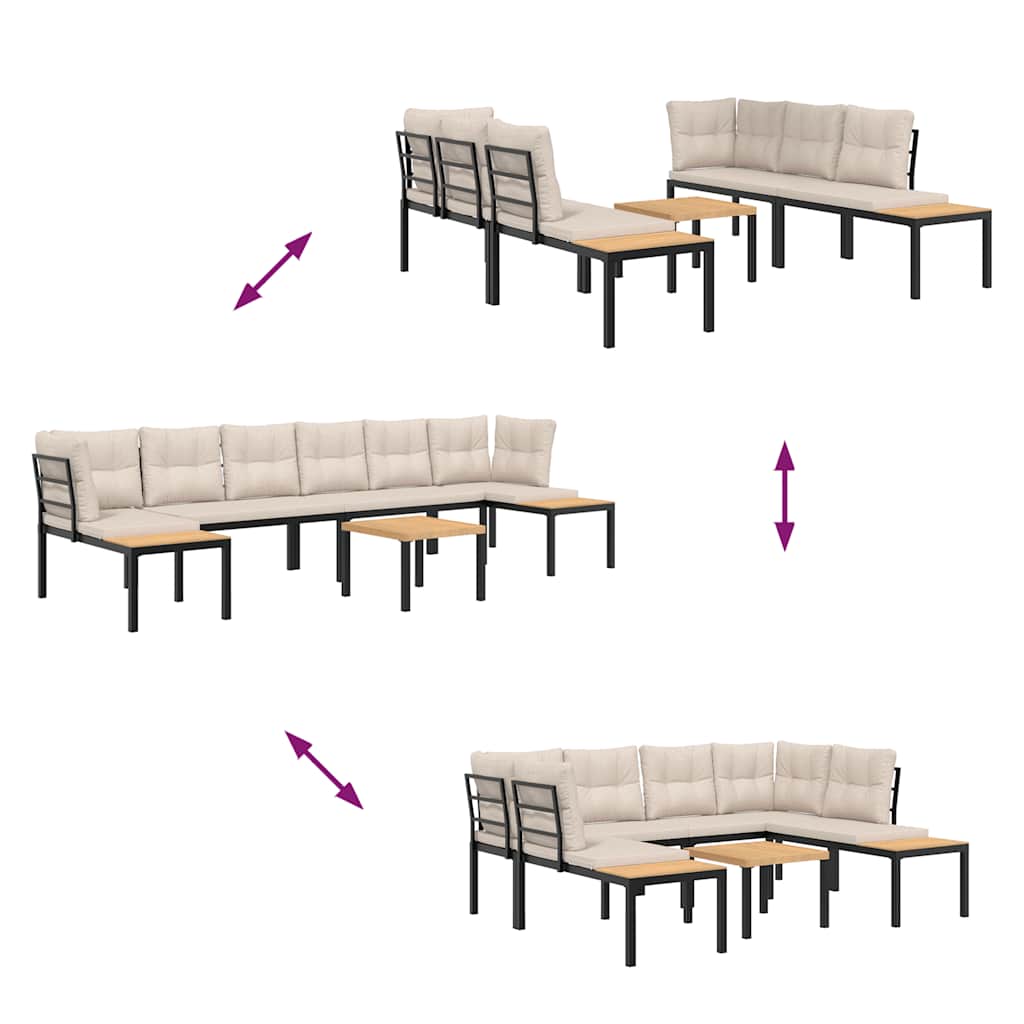 8721102686450_g_en_hd_3 vidaXL 5 Piece Garden Sofa Set with Cushions Black Powder-coated Steel - Image 5