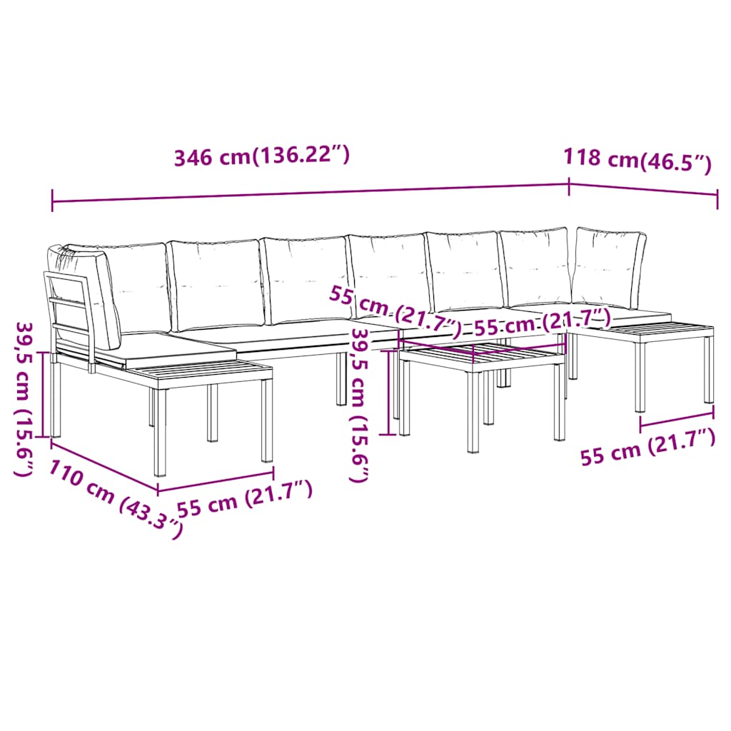 8721102686450_g_en_hd_7 vidaXL 5 Piece Garden Sofa Set with Cushions Black Powder-coated Steel - Image 9