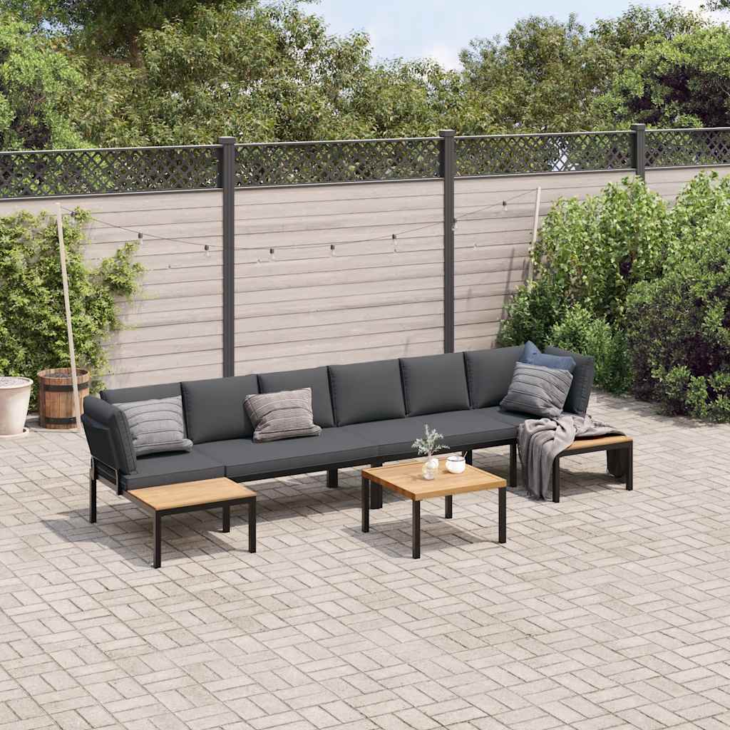 8721102686757_m_en_hd_1 vidaXL 5 Piece Garden Sofa Set with Cushions Black Aluminium - Image 1