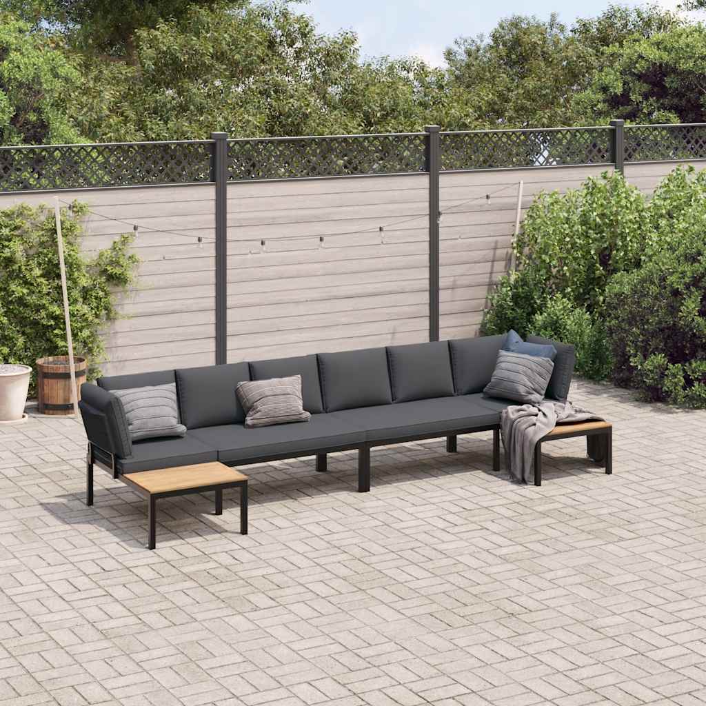 8721102686795_m_en_hd_1 vidaXL 4 Piece Garden Sofa Set with Cushions Black Aluminium - Image 1