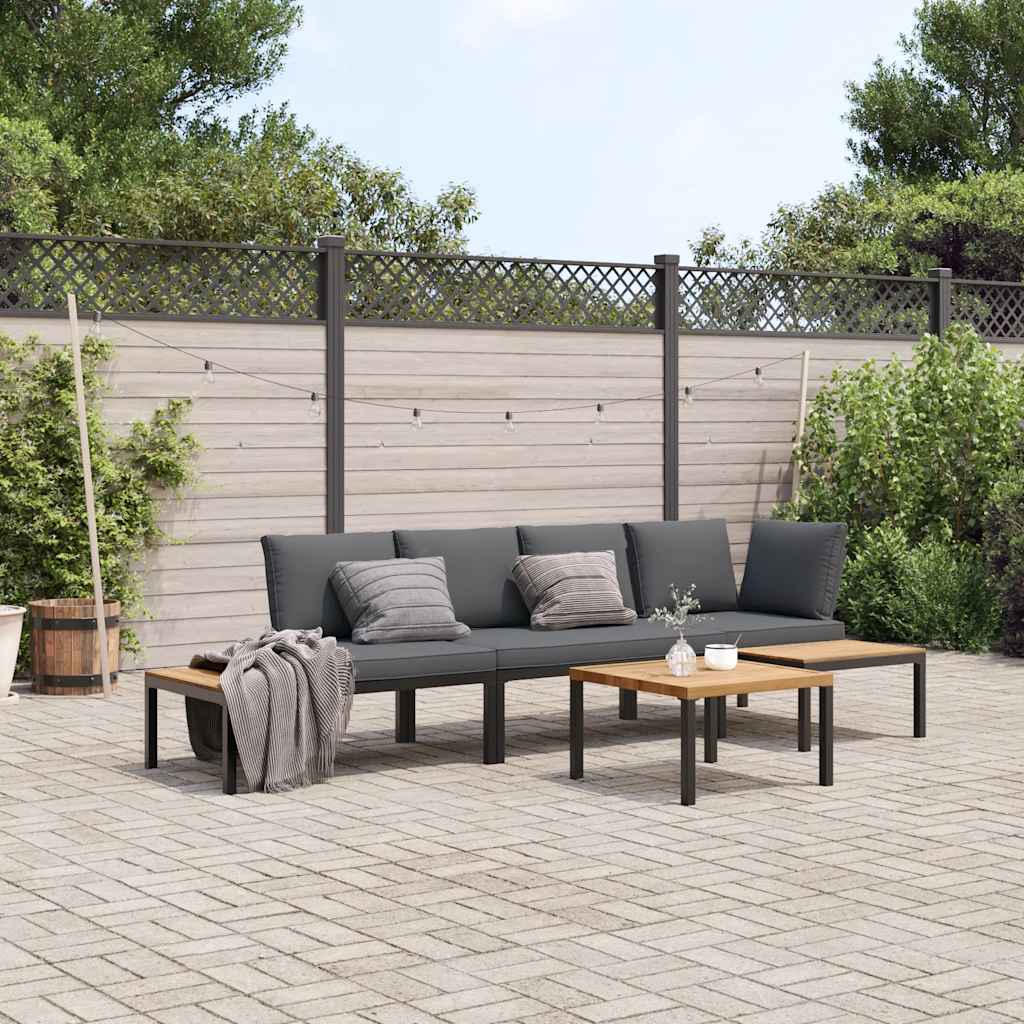 8721102686887_m_en_hd_1 vidaXL 4 Piece Garden Sofa Set with Cushions Black Aluminium - Image 1