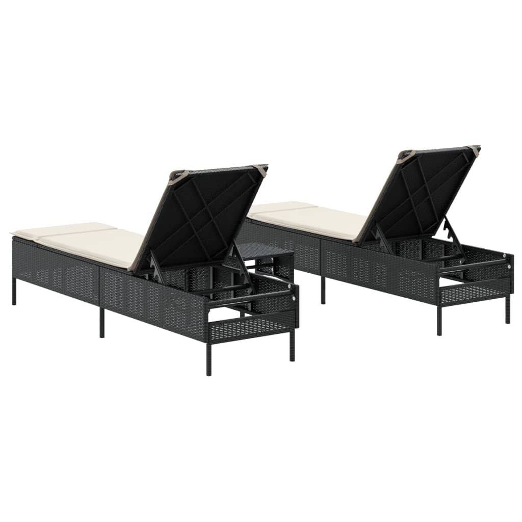 8721102691980_g_en_hd_4 vidaXL 3 Piece Sun Lounger Set with Cushion Black Poly Rattan - Image 6