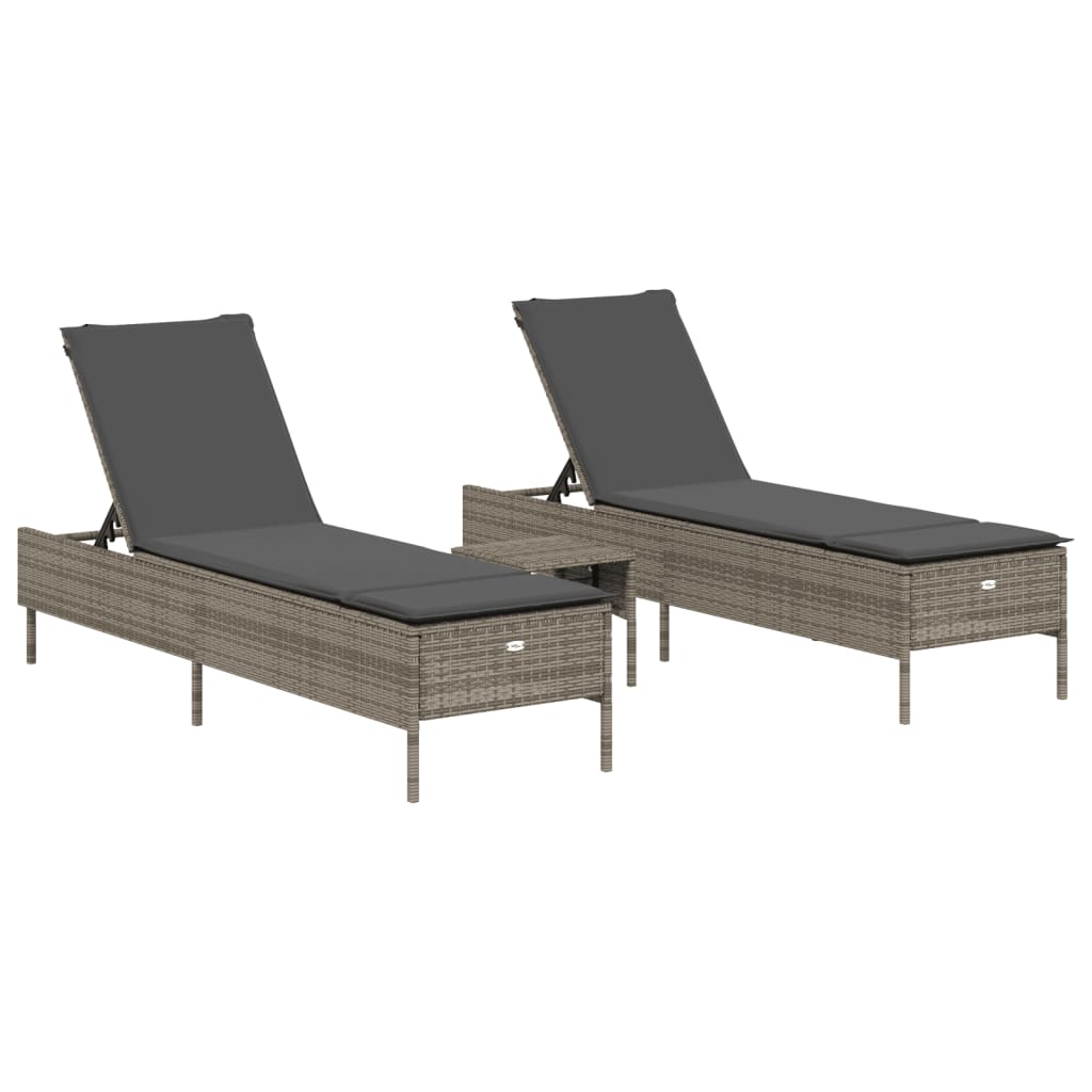 8721102692000_a_en_hd_1 vidaXL 3 Piece Sun Lounger Set with Cushion Grey Poly Rattan - Image 2