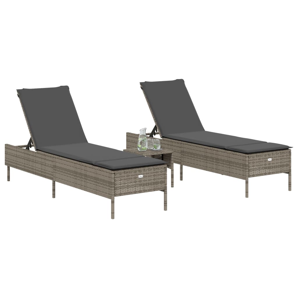 8721102692000_g_en_hd_1 vidaXL 3 Piece Sun Lounger Set with Cushion Grey Poly Rattan - Image 3