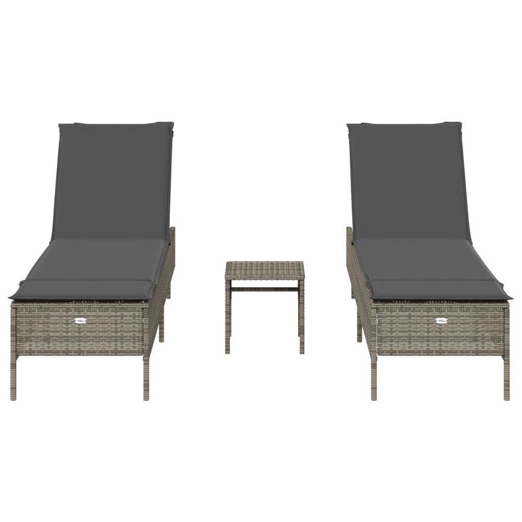 8721102692000_g_en_hd_2 vidaXL 3 Piece Sun Lounger Set with Cushion Grey Poly Rattan - Image 4