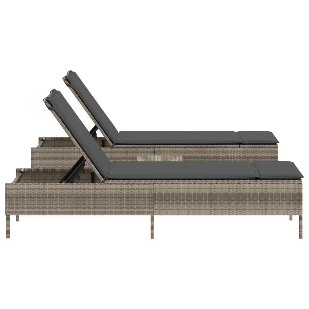 8721102692000_g_en_hd_3 vidaXL 3 Piece Sun Lounger Set with Cushion Grey Poly Rattan - Image 5