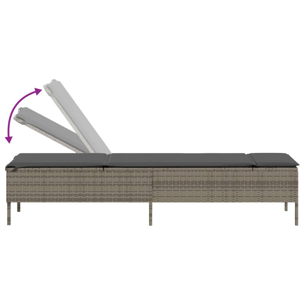 8721102692000_g_en_hd_7 vidaXL 3 Piece Sun Lounger Set with Cushion Grey Poly Rattan - Image 9