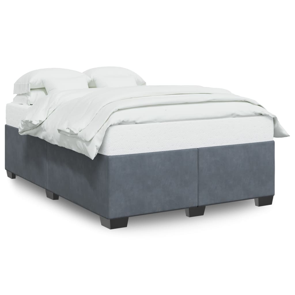 8721102695674_a_en_hd_1 vidaXL Bed Frame without Mattress Dark Grey Queen Velvet - Image 2
