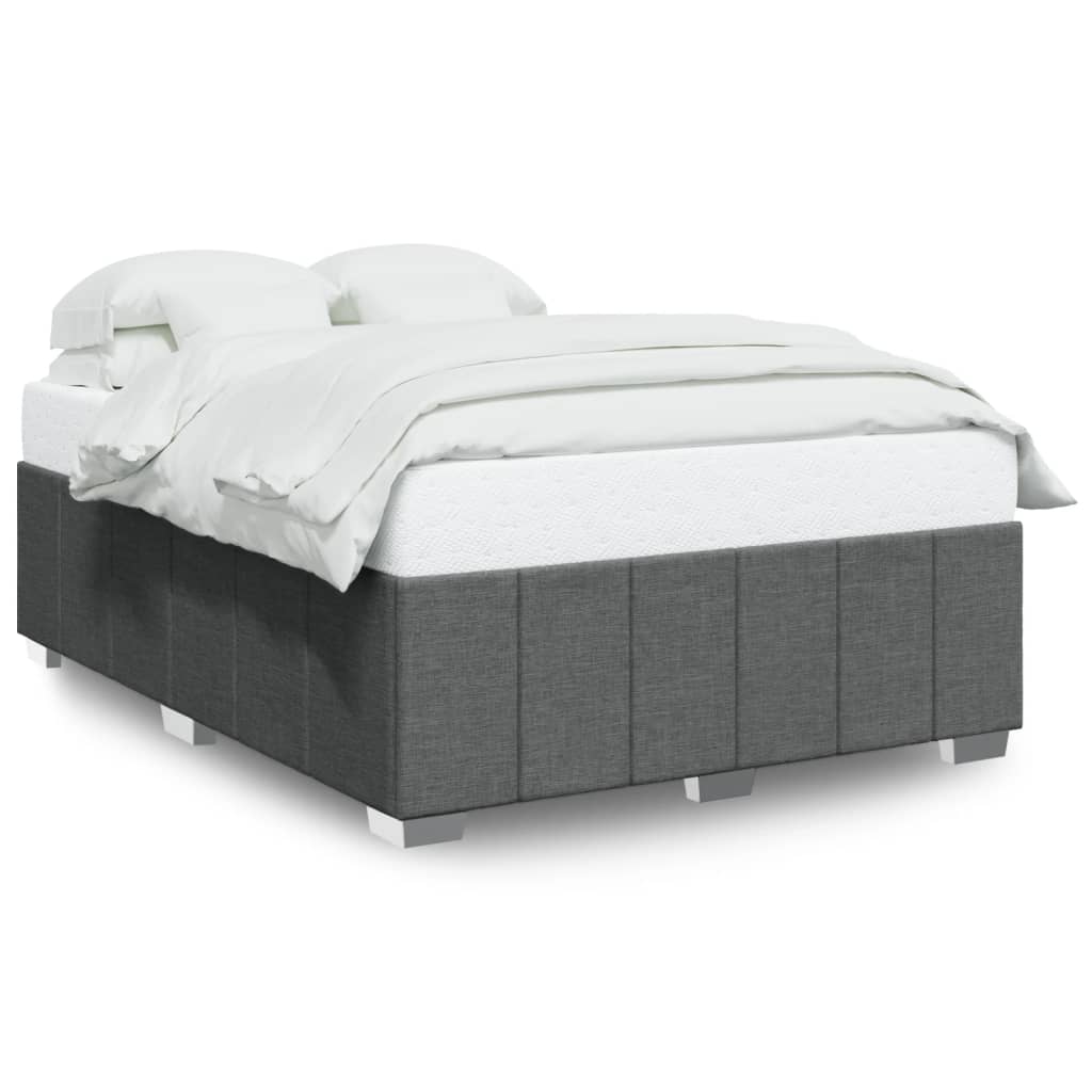 8721102697739_a_en_hd_1 vidaXL Bed Frame without Mattress Dark Grey Queen Fabric - Image 2