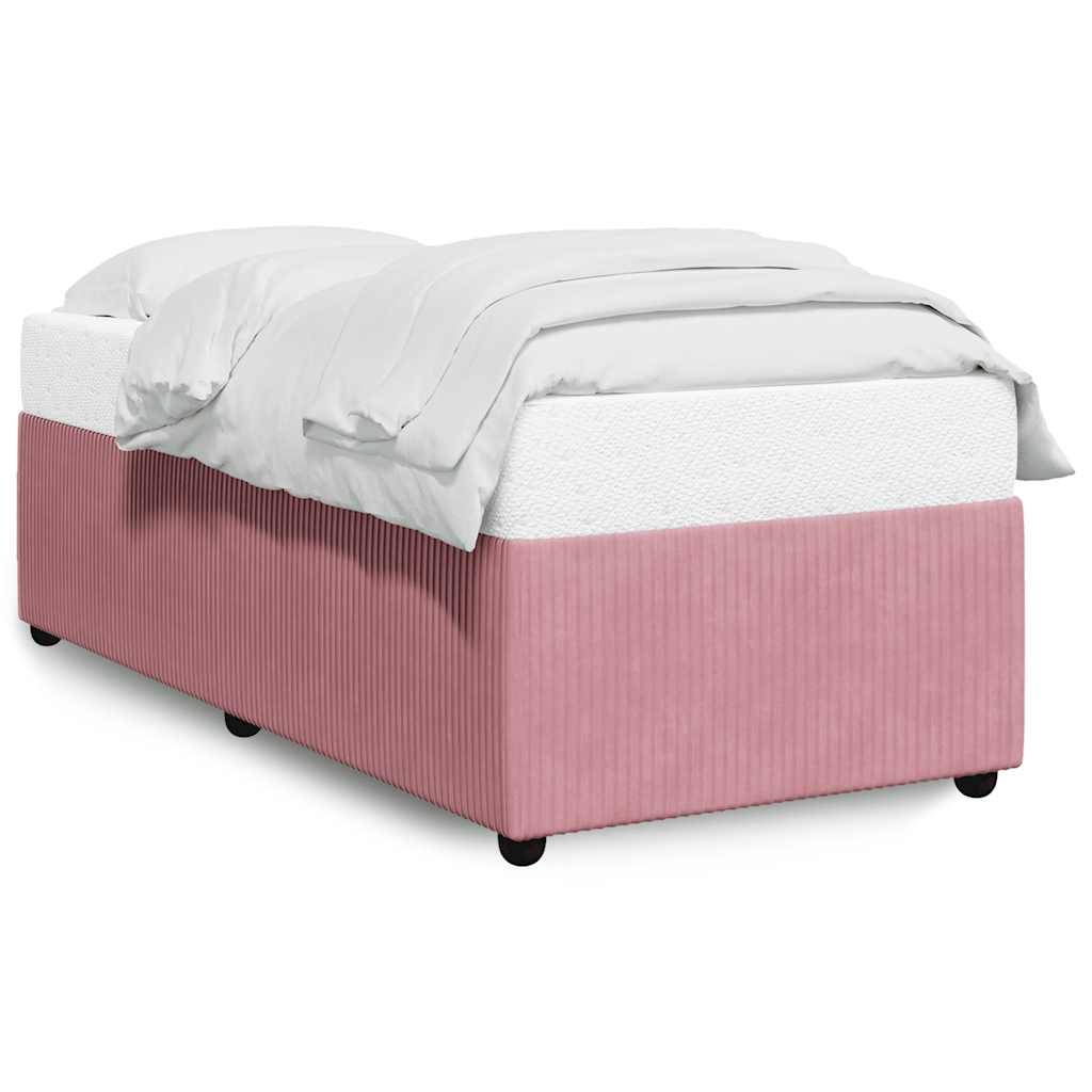 8721102698637_a_en_hd_1 vidaXL Bed Frame without Mattress Pink 90x190 cm Velvet - Image 2