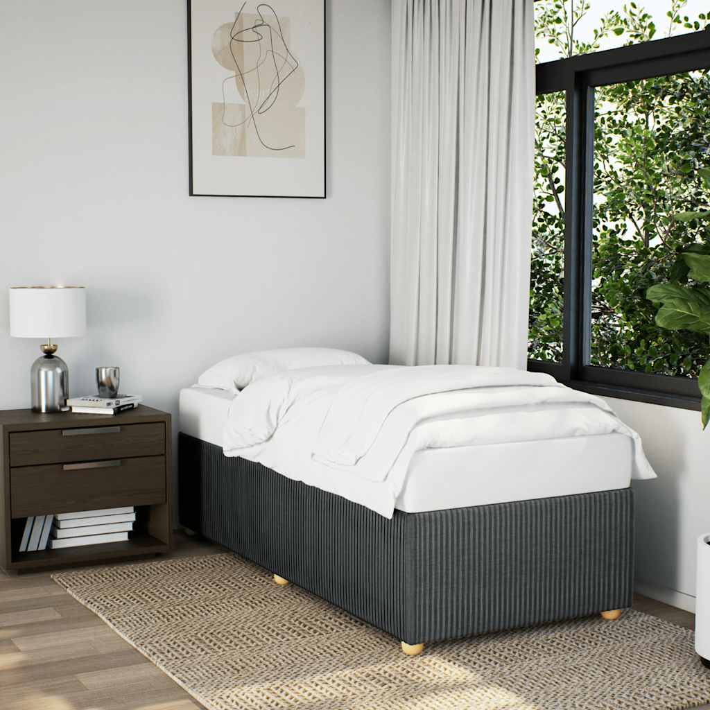 vidaXL Bed Frame without Mattress Dark Grey 90x190 cm Fabric