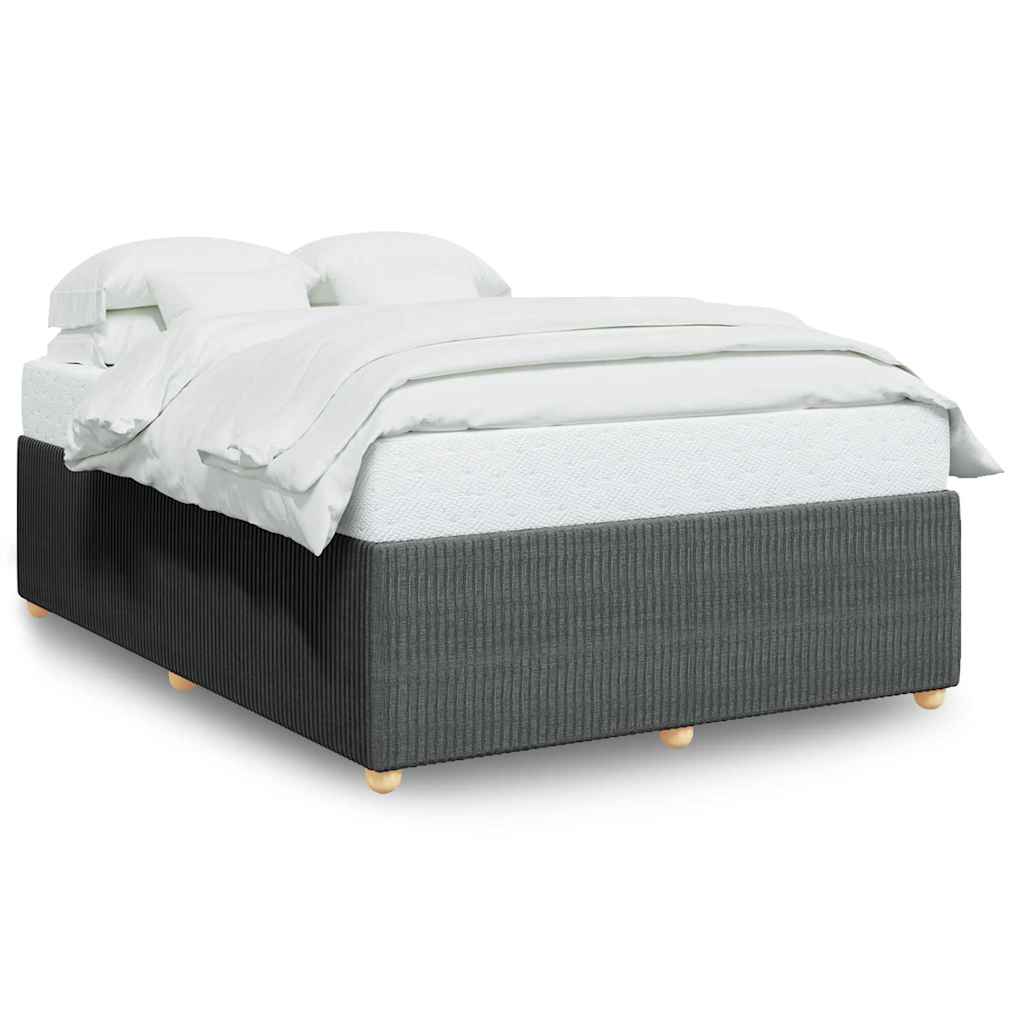 8721102699580_a_en_hd_1 vidaXL Bed Frame without Mattress Dark Grey Double Fabric - Image 2