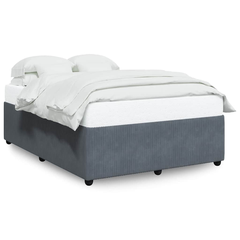8721102699665_a_en_hd_1 vidaXL Bed Frame without Mattress Dark Grey Double Velvet - Image 2