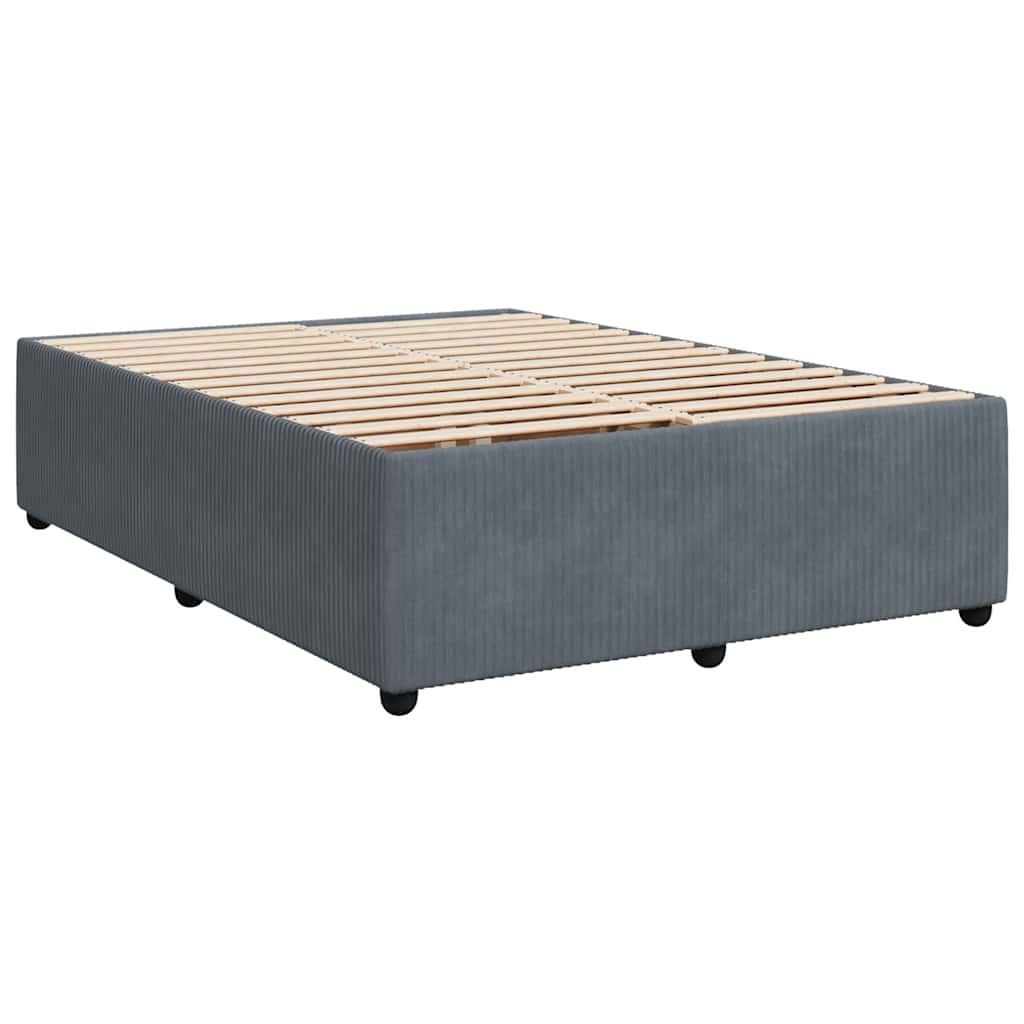 8721102699665_g_en_hd_1 vidaXL Bed Frame without Mattress Dark Grey Double Velvet - Image 3
