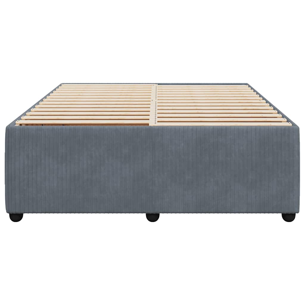 8721102699665_g_en_hd_2 vidaXL Bed Frame without Mattress Dark Grey Double Velvet - Image 4
