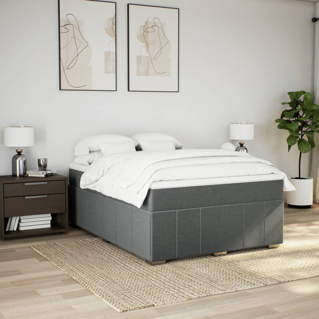 8721102704055_g_en_hd_1 vidaXL Box Spring Bed with Mattress Dark Grey Queen Size Fabric - Image 3