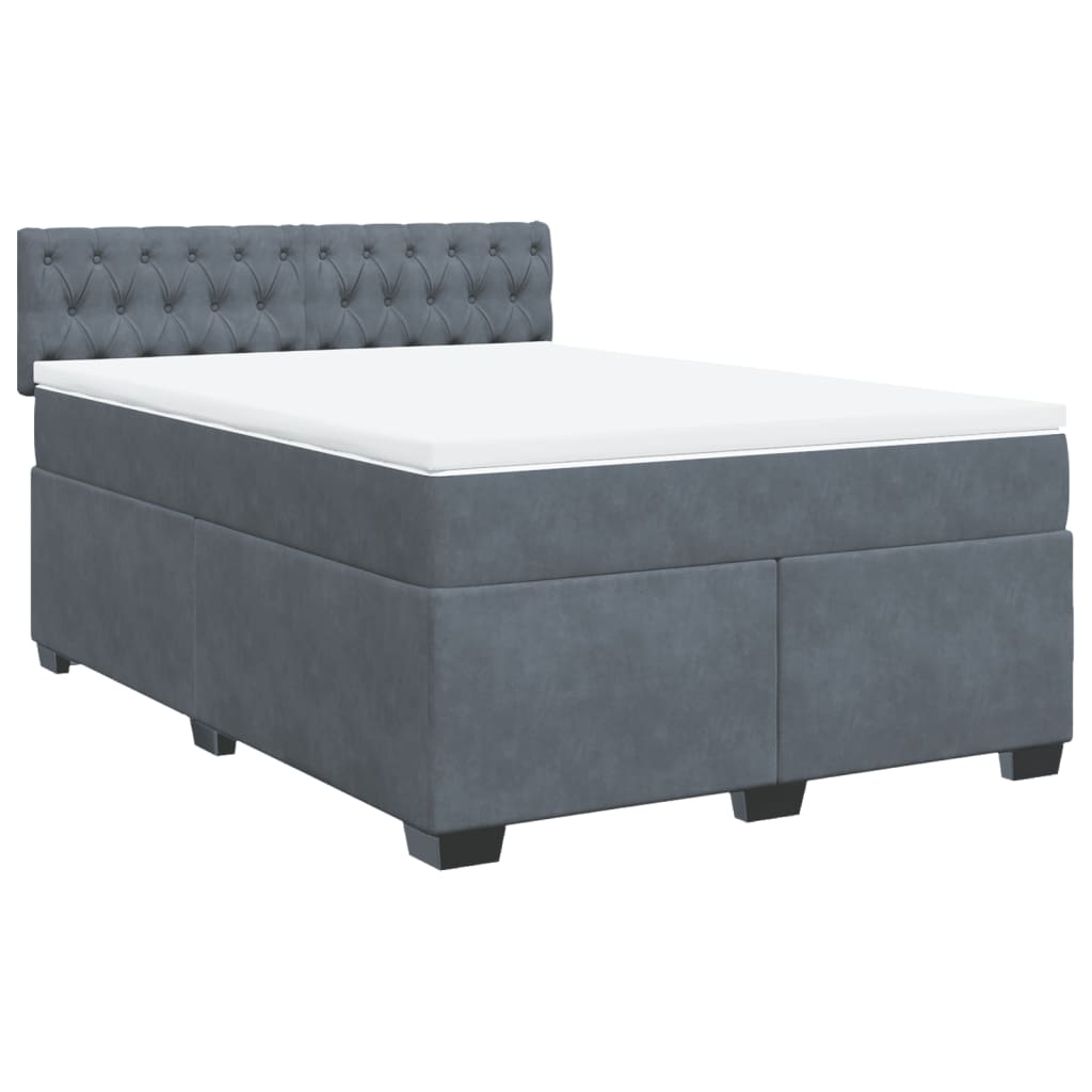 8721102713705_a_en_hd_1 vidaXL Box Spring Bed with Mattress Dark Grey Double Velvet - Image 2