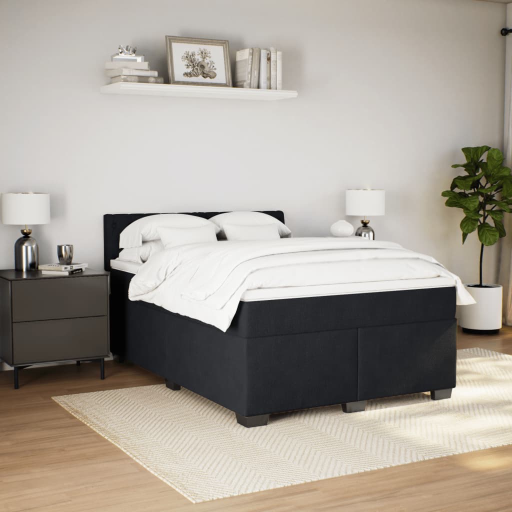 8721102713712_g_en_hd_1 vidaXL Box Spring Bed with Mattress Black Double Velvet - Image 3