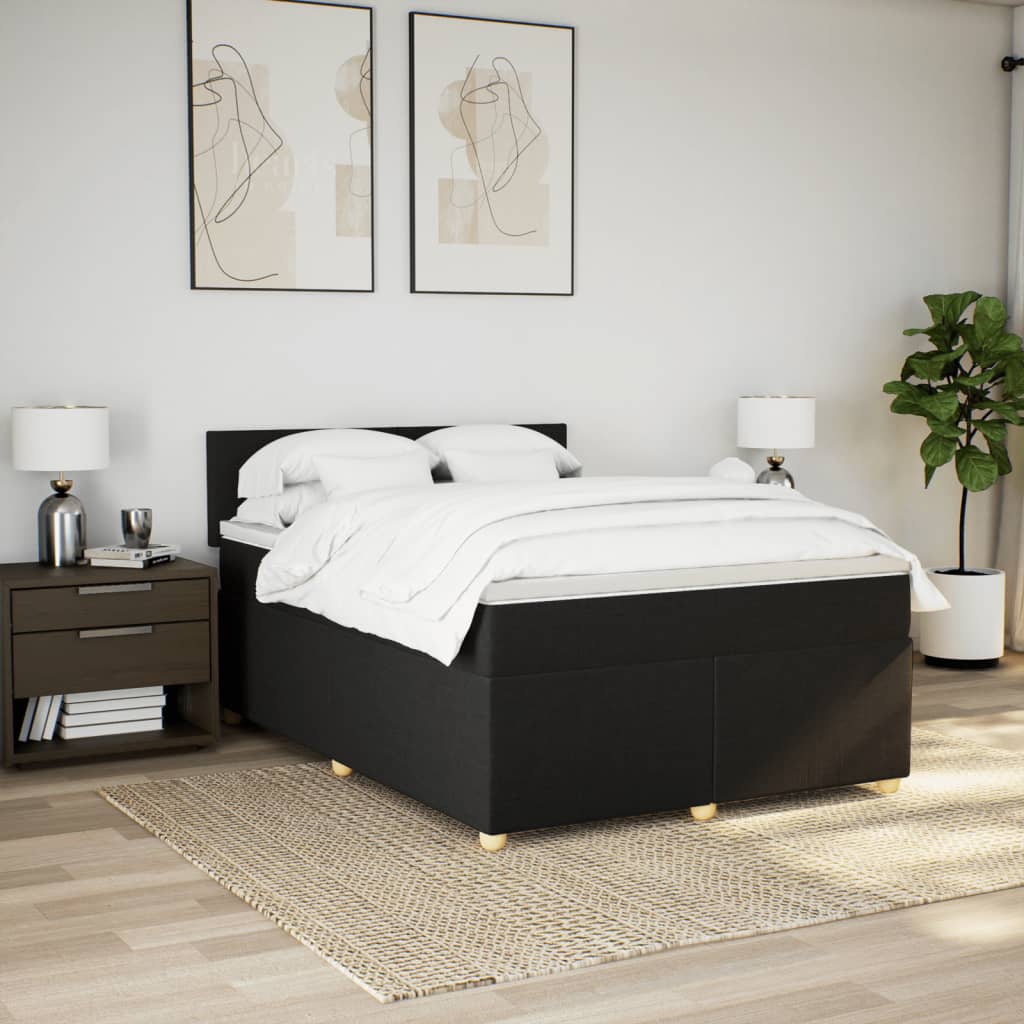 8721102717550_g_en_hd_1 vidaXL Box Spring Bed with Mattress Black Double Fabric - Image 3