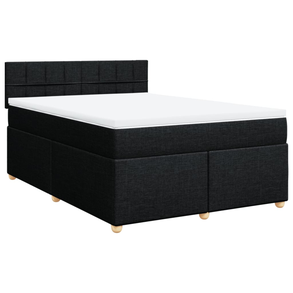 8721102717574_a_en_hd_1 vidaXL Box Spring Bed with Mattress Black Double Fabric - Image 2