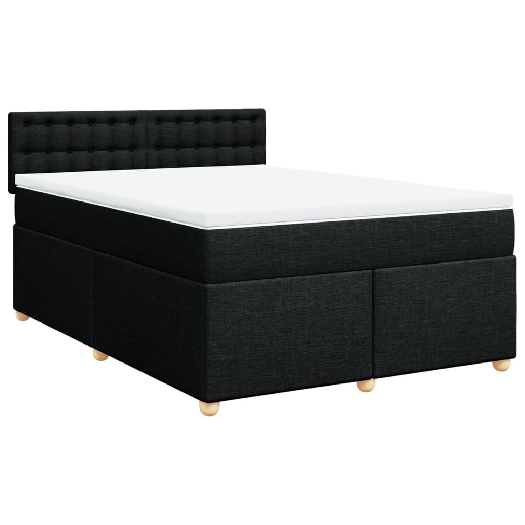 8721102717611_a_en_hd_1 vidaXL Box Spring Bed with Mattress Black Double Fabric - Image 2