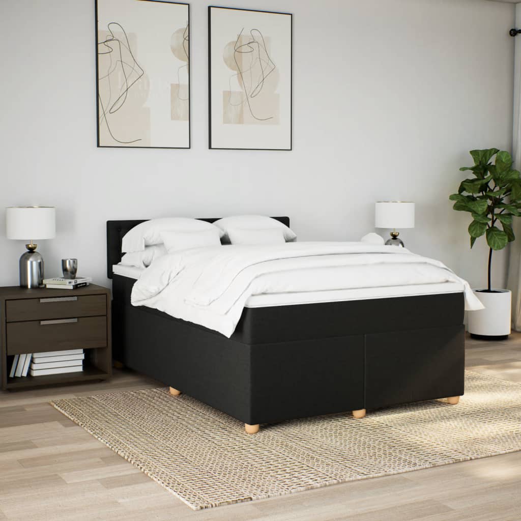 8721102717611_g_en_hd_1 vidaXL Box Spring Bed with Mattress Black Double Fabric - Image 3