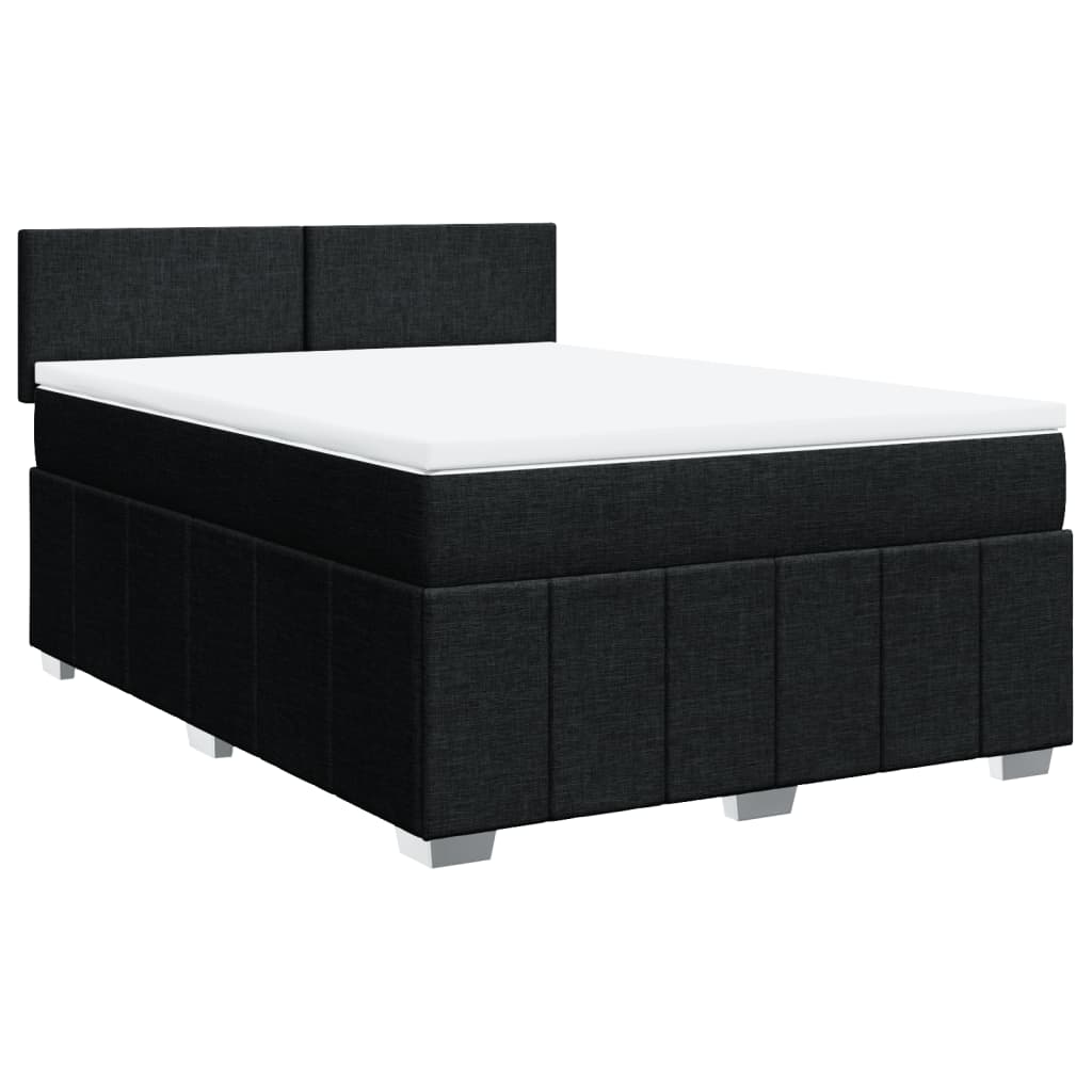 8721102721434_a_en_hd_1 vidaXL Box Spring Bed with Mattress Black Double Fabric - Image 2