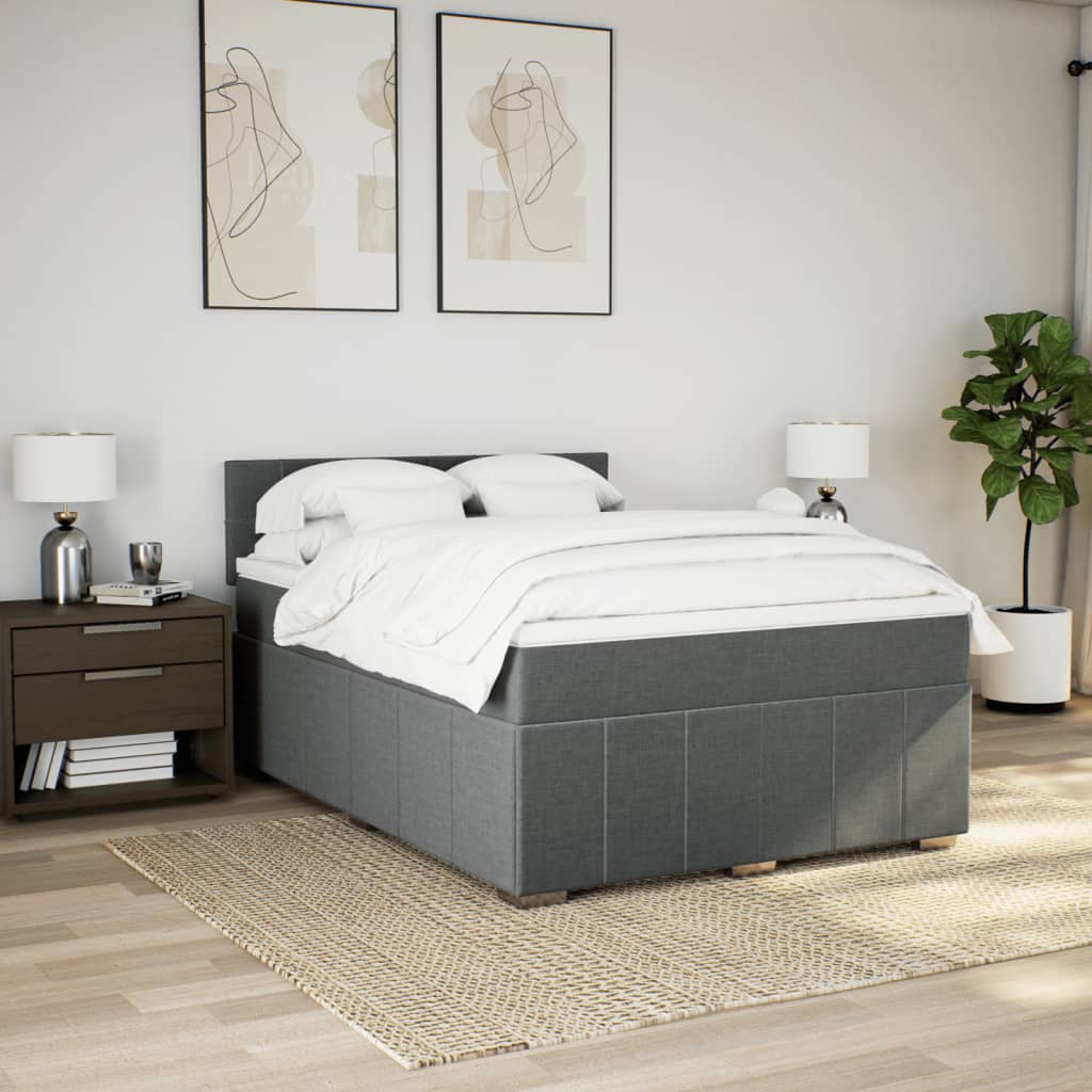 8721102721458_g_en_hd_1 vidaXL Box Spring Bed with Mattress Black Double Fabric - Image 3