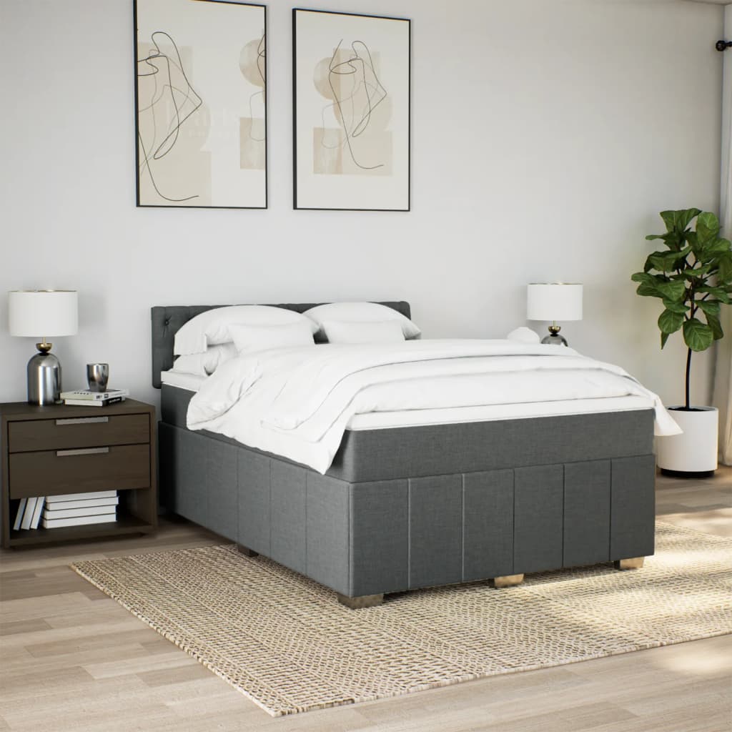 8721102721472_g_en_hd_1 vidaXL Box Spring Bed with Mattress Black Double Fabric - Image 3