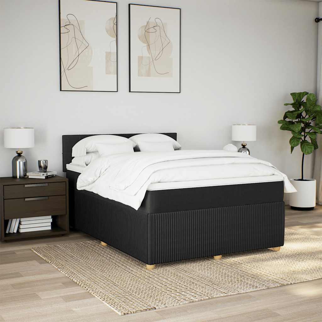 8721102728457_g_en_hd_1 vidaXL Box Spring Bed with Mattress Black Double Fabric - Image 3