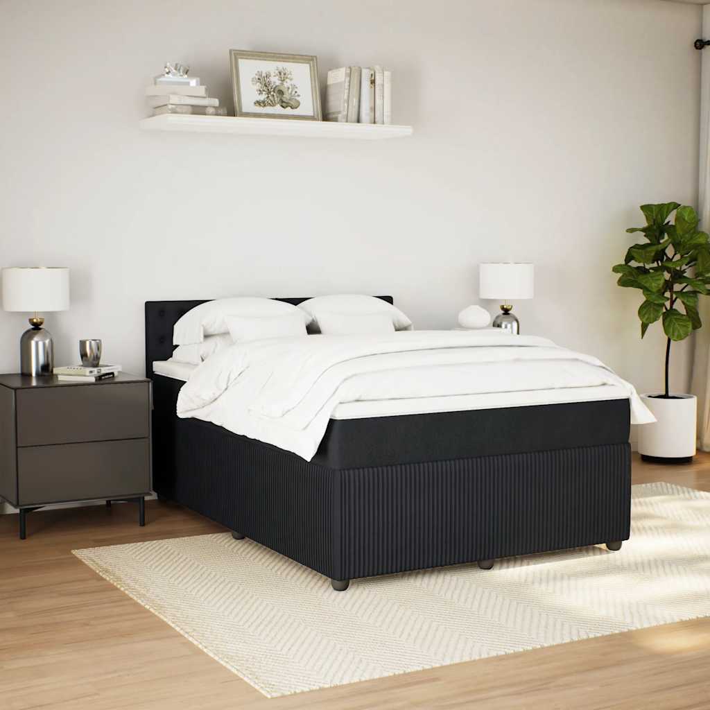8721102728495_g_en_hd_1 vidaXL Box Spring Bed with Mattress Black Double Fabric - Image 3