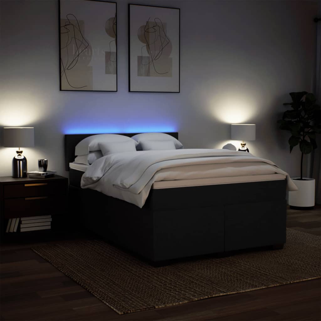 8721102732638_g_en_hd_3 vidaXL Box Spring Bed with Mattress Black Double Fabric - Image 5