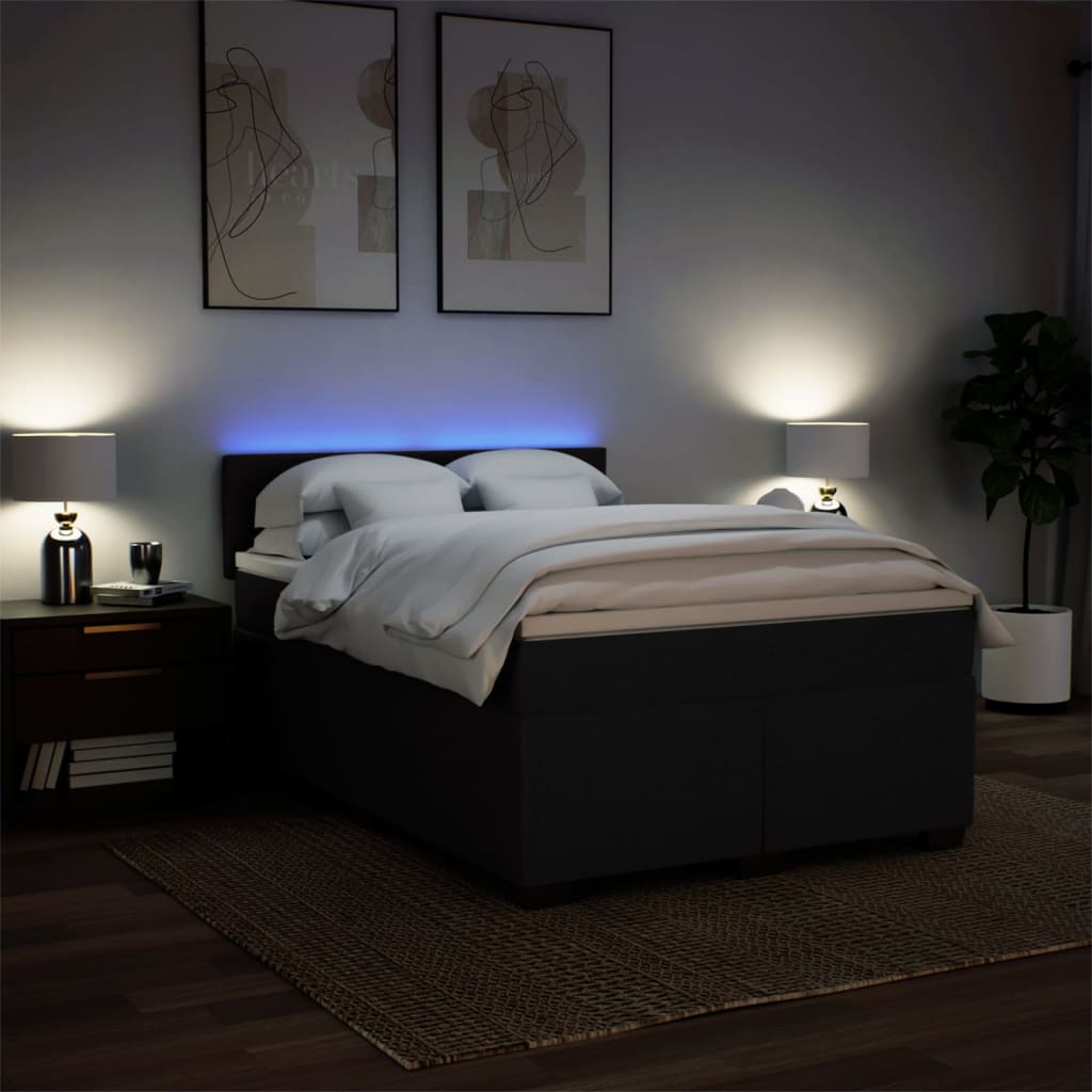 8721102732652_g_en_hd_3 vidaXL Box Spring Bed with Mattress Black Double Fabric - Image 5