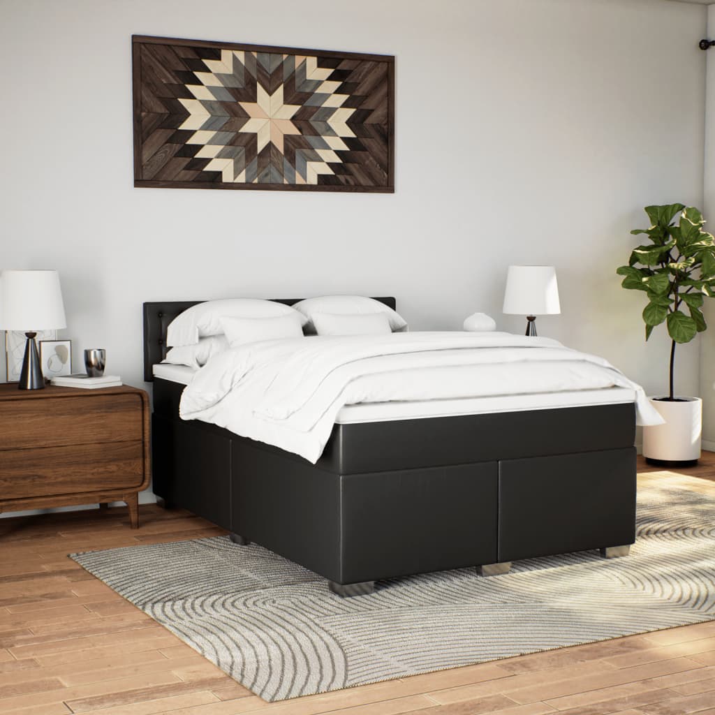 8721102733369_g_en_hd_2 vidaXL Box Spring Bed with Mattress Black Double Faux Leather - Image 4
