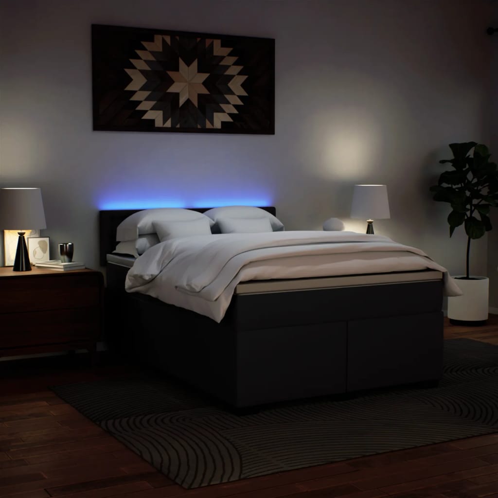8721102733369_g_en_hd_3 vidaXL Box Spring Bed with Mattress Black Double Faux Leather - Image 5