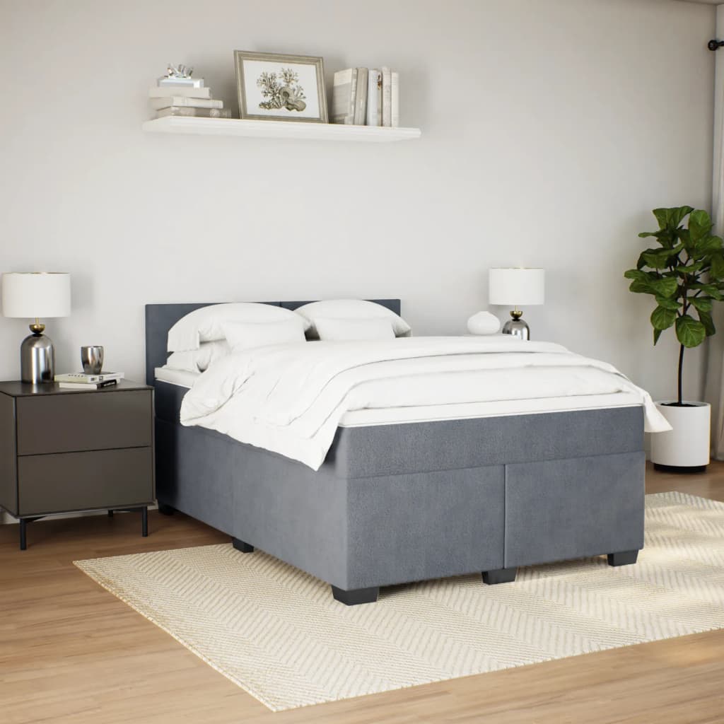 8721102736667_g_en_hd_3 vidaXL Box Spring Bed with Mattress Dark Grey Double Velvet - Image 5