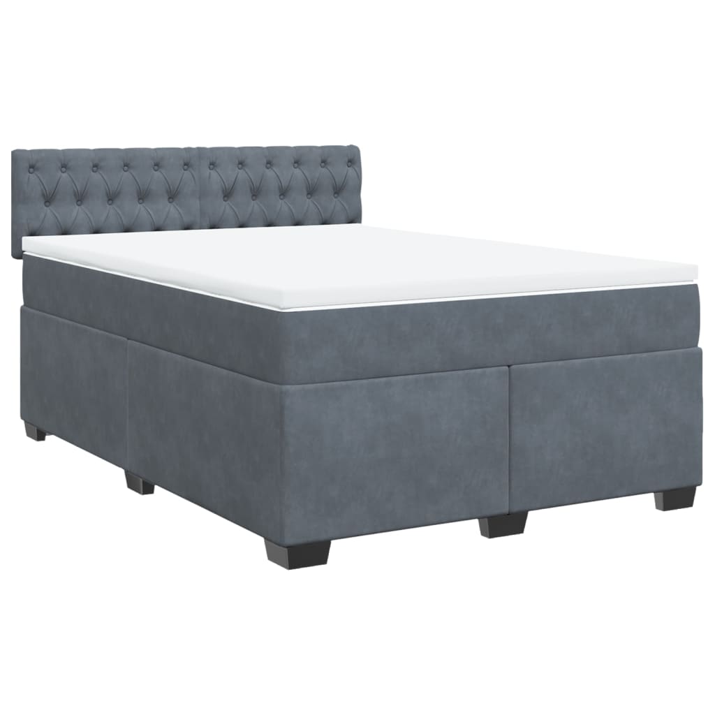 8721102736704_g_en_hd_1 vidaXL Box Spring Bed with Mattress Dark Grey Double Velvet - Image 3